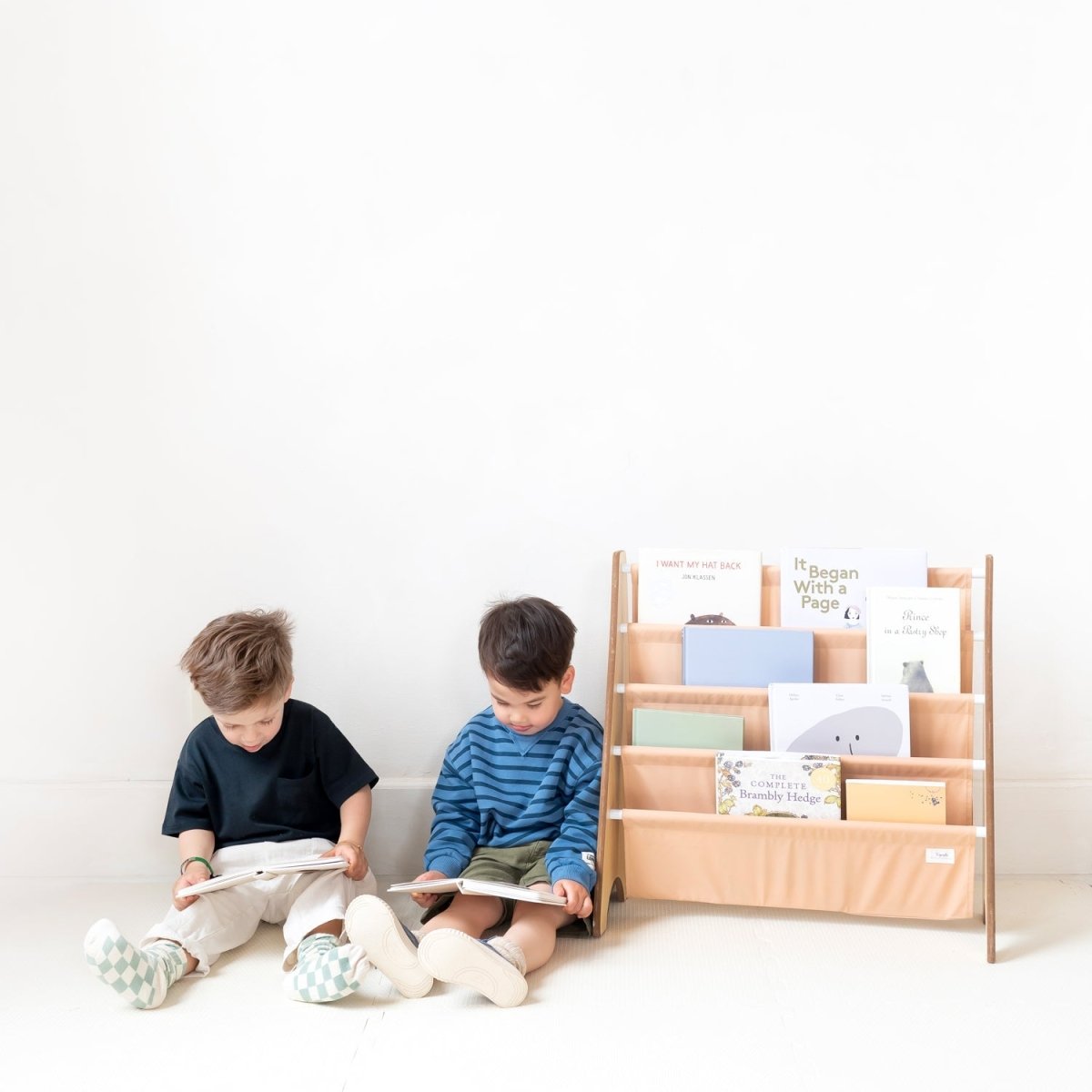 Bibliothèque pour enfant en tissu recyclé - 3 Sprouts -Meubles- Boutique LeoLudo-3 Sprouts