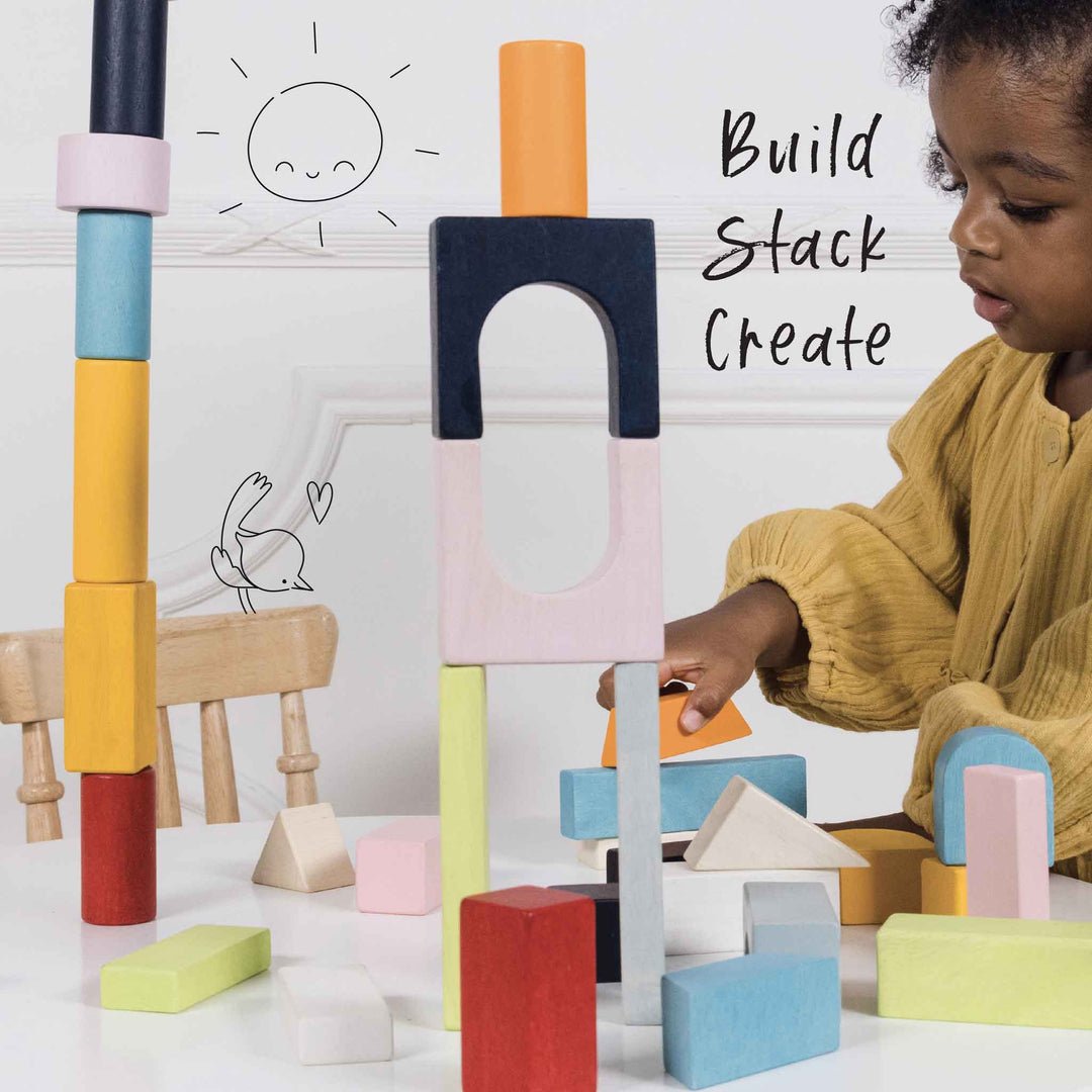 Blocs de construction en bois (60 pcs) - Jeux de construction - Boutique LeoLudo - Le Toy Van