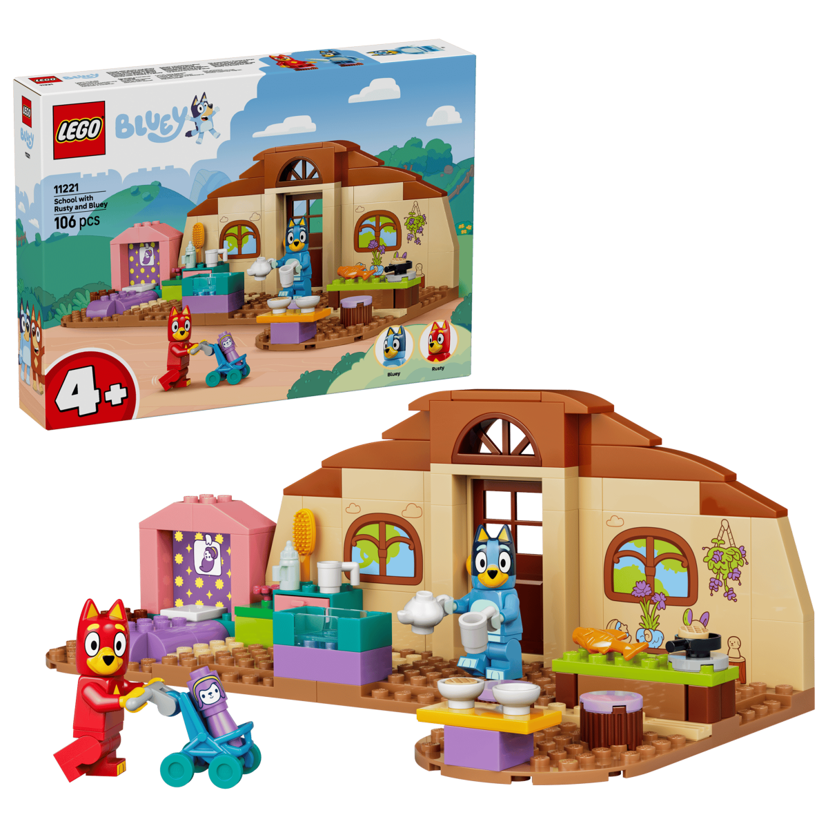 Bluey - L'école avec Rusty et Bluey (106 pcs.) – LEGO® -Ensembles de jeu- Boutique LeoLudo-LEGO