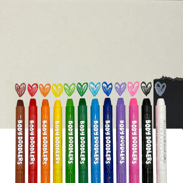 Body Doodlers – Crayons pour le visage et le corps (12 couleurs) - Art & bricolage - Boutique LeoLudo - OOLY