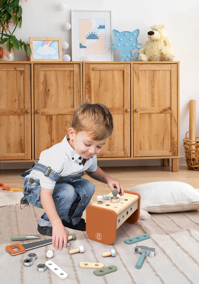 Boîte à outils et établi 2 - en - 1 en bois - Jouets d'imitation - Boutique LeoLudo - Speedy Monkey