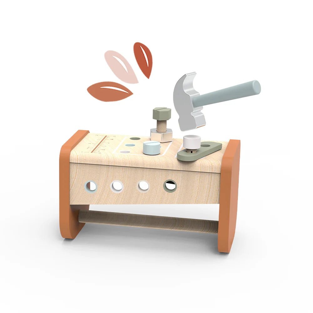 Boîte à outils et établi 2 - en - 1 en bois - Jouets d'imitation - Boutique LeoLudo - Speedy Monkey