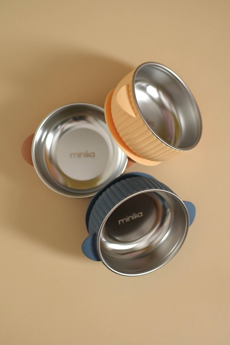 Bol en acier inoxydable avec succion en silicone - Sage - Alimentation & repas - Boutique LeoLudo - Minika