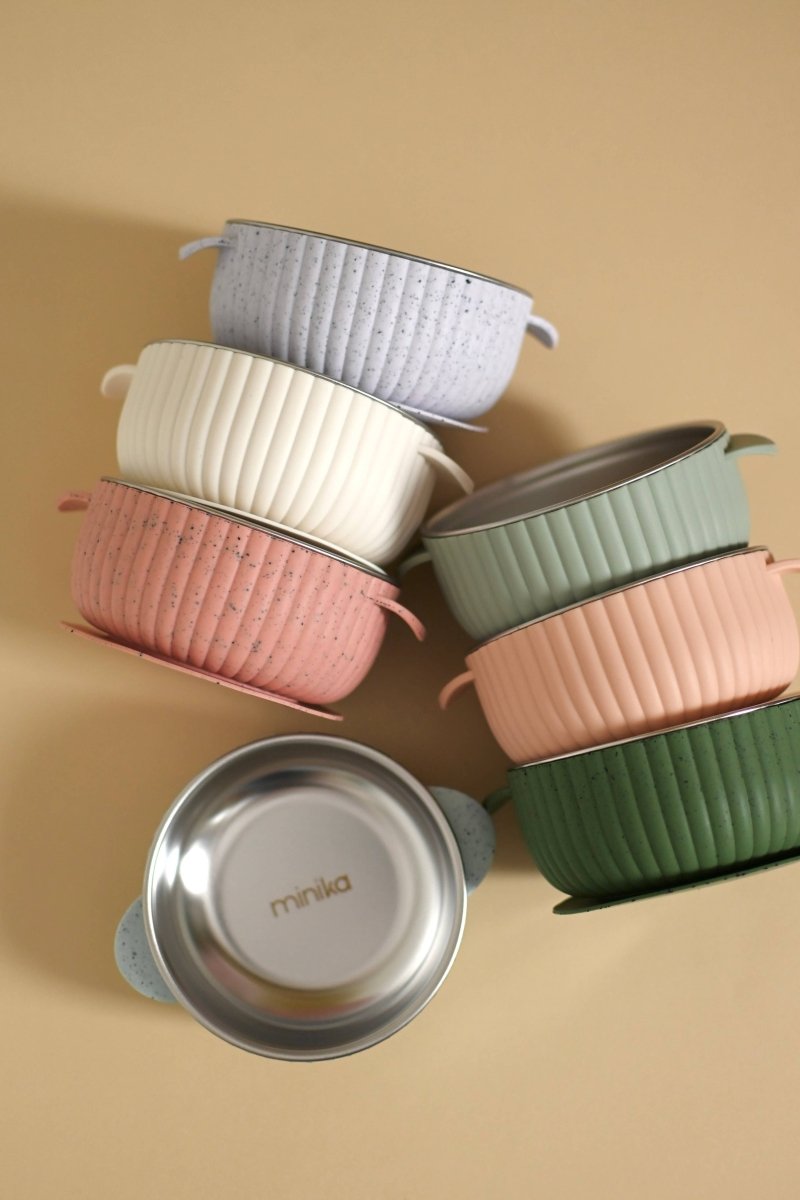 Bol en acier inoxydable avec succion en silicone - Sage - Alimentation & repas - Boutique LeoLudo - Minika