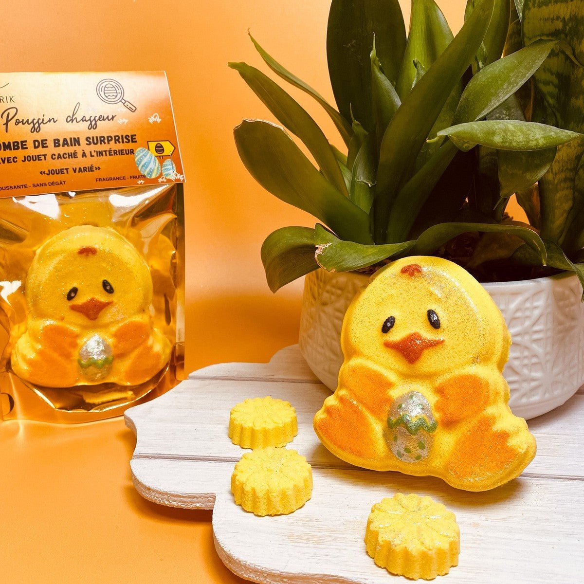 Bombe de bain surprise - Poussin chasseur - Pour le bain - Boutique LeoLudo - La Fabrik