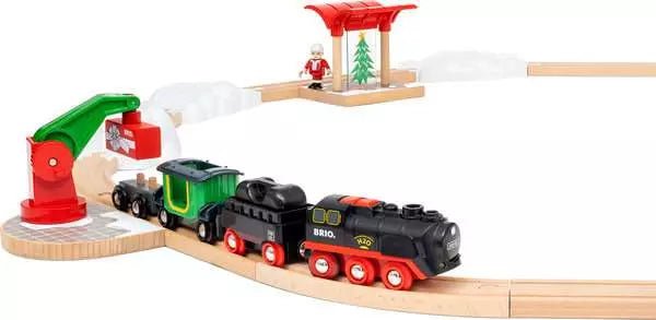 BRIO Train à vapeur de Noël (26 pcs) -Jeux de construction- Boutique LeoLudo-Brio