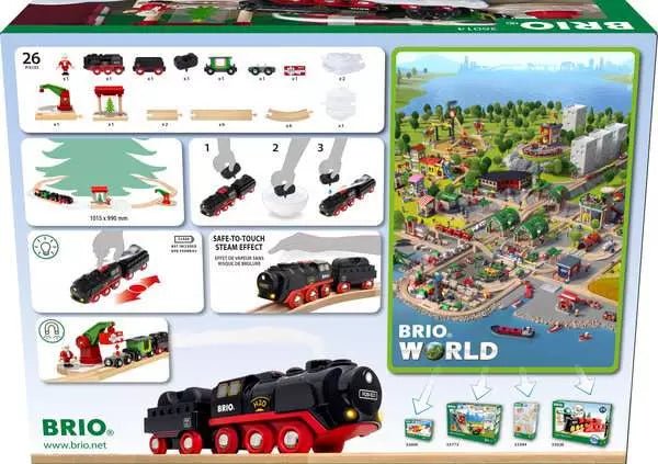 BRIO Train à vapeur de Noël (26 pcs) -Jeux de construction- Boutique LeoLudo-Brio