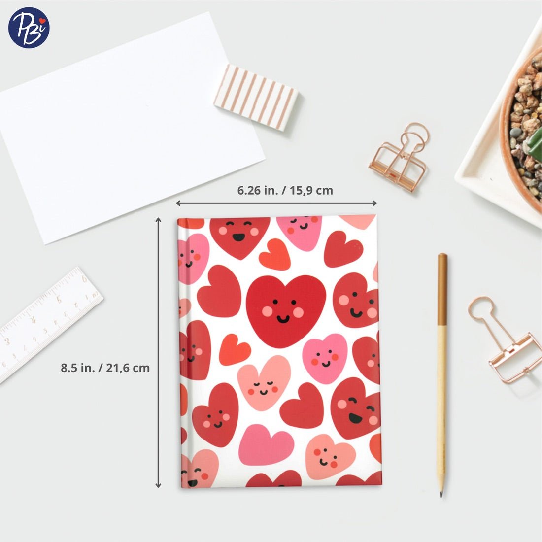 Cahier de notes - Coeurs sourires -Art & bricolage- Boutique LeoLudo -PBI