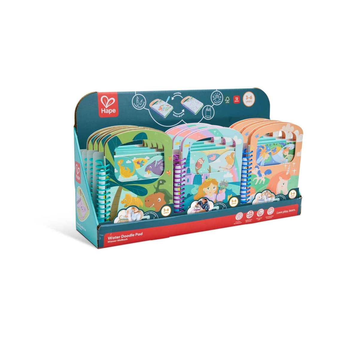Cahier de dessin à l’eau réutilisable Hape – format de poche -Cahiers d'activités- Boutique LeoLudo-Hape