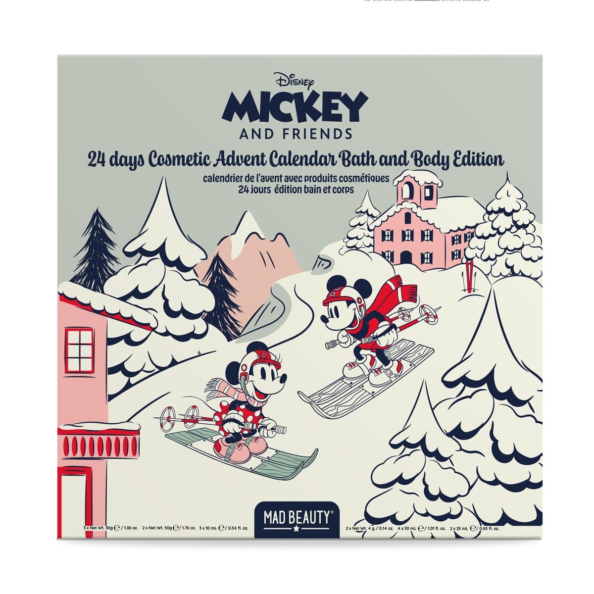 Calendrier de l'Avent Bain et Corps Disney Mickey au ski (24 jours) -Soins et hygiène- Boutique LeoLudo-Mad Beauty