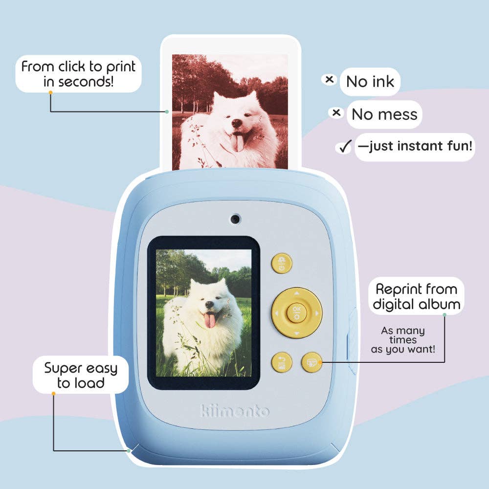Caméra Instantanée Kiimento Print Pro – Sky Blue (Modèle P2) - Jeux électroniques - Boutique LeoLudo - kiimento (formerly Kidamento)