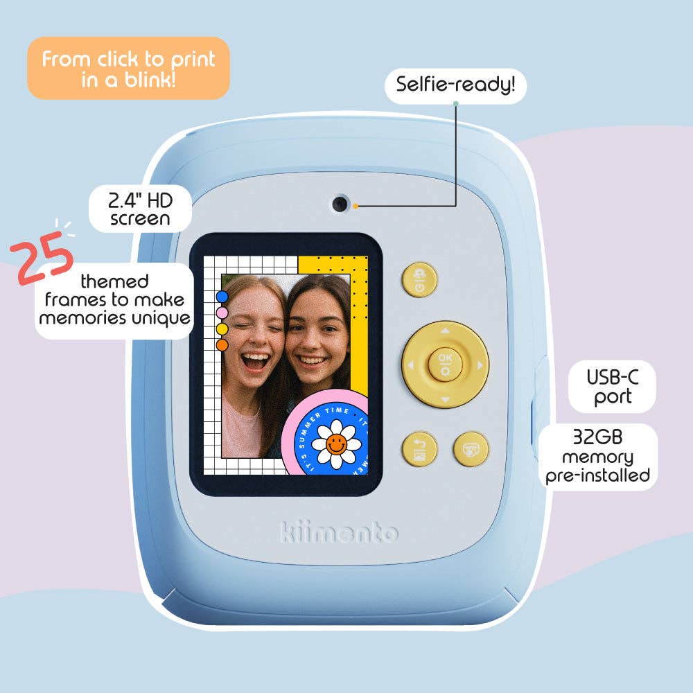 Caméra Instantanée Kiimento Print Pro – Sky Blue (Modèle P2) - Jeux électroniques - Boutique LeoLudo - kiimento (formerly Kidamento)