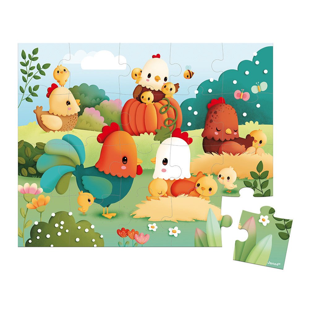 Casse - tête - Bienvenue à la basse - cour (20 pcs) - Casse - têtes - Boutique LeoLudo - Janod