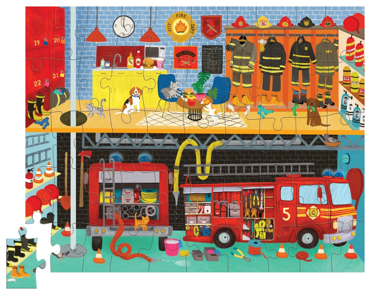 Casse - tête - Caserne de pompiers (50 pcs) - Casse - têtes - Boutique LeoLudo - Crocodile Creek