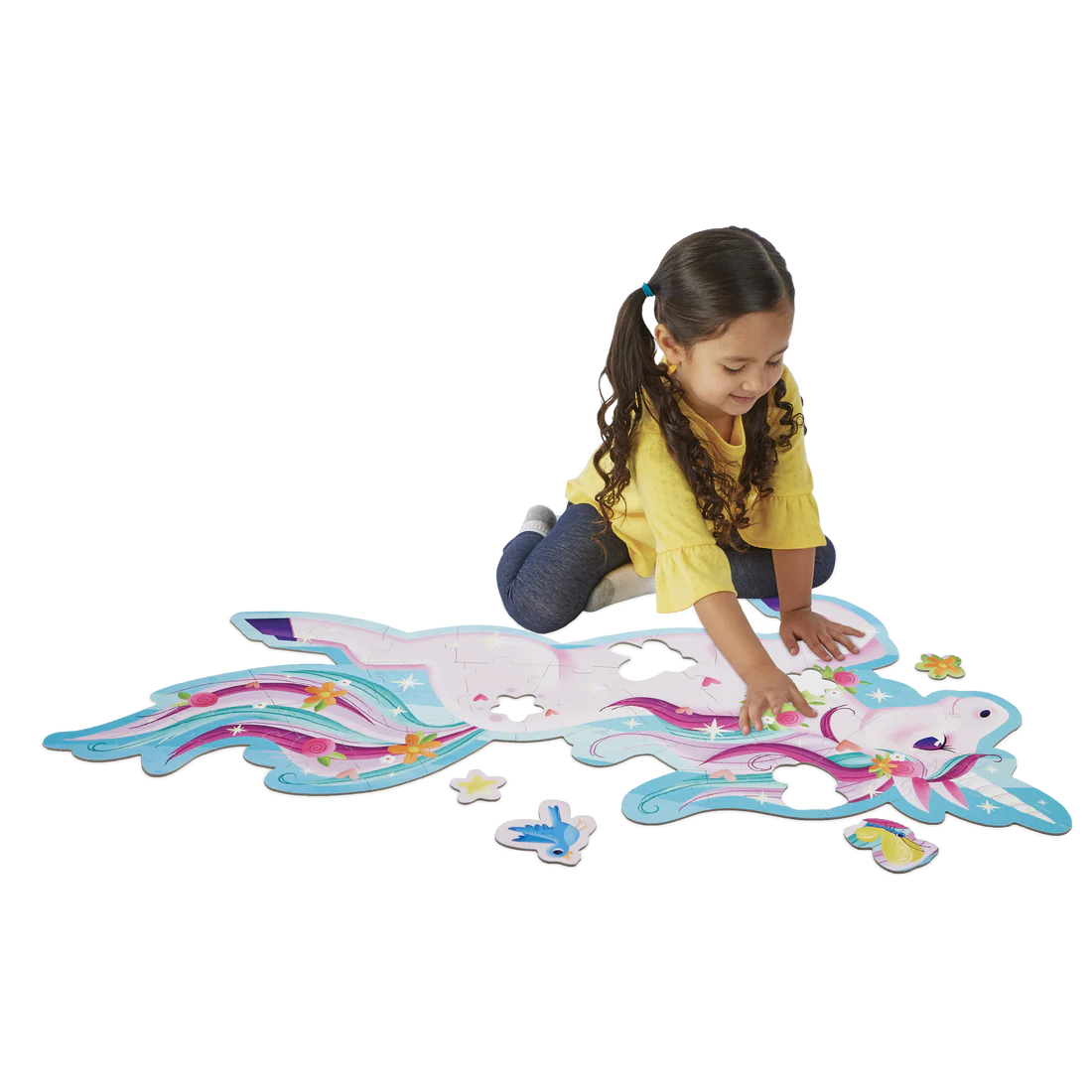 Casse-tête de plancher scintillant – Licorne (44 pcs) -Casse-têtes- Boutique LeoLudo-Peaceable Kingdom