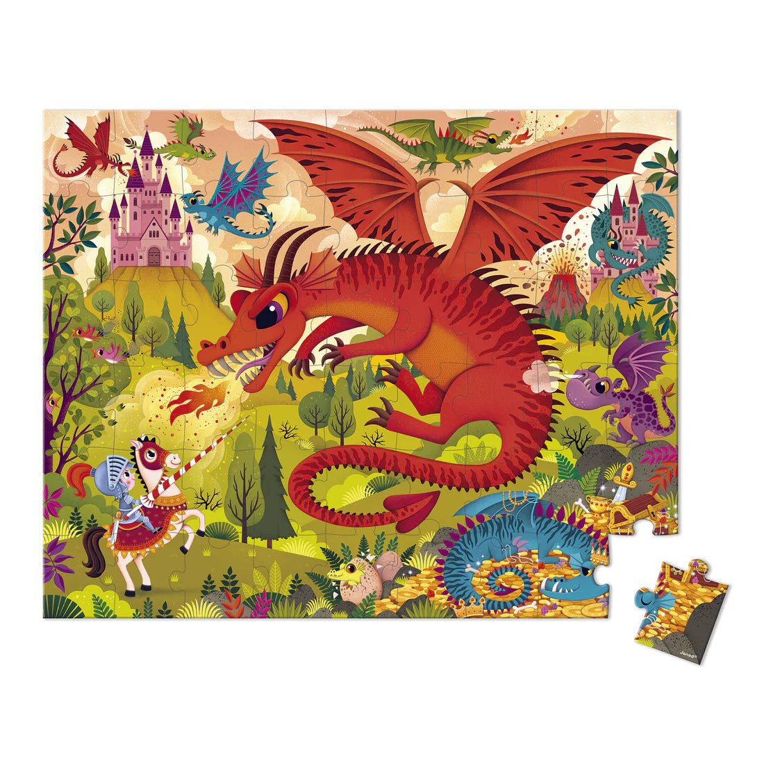 Casse - tête - Le royaume des dragons (54 pcs) - Casse - têtes - Boutique LeoLudo - Janod