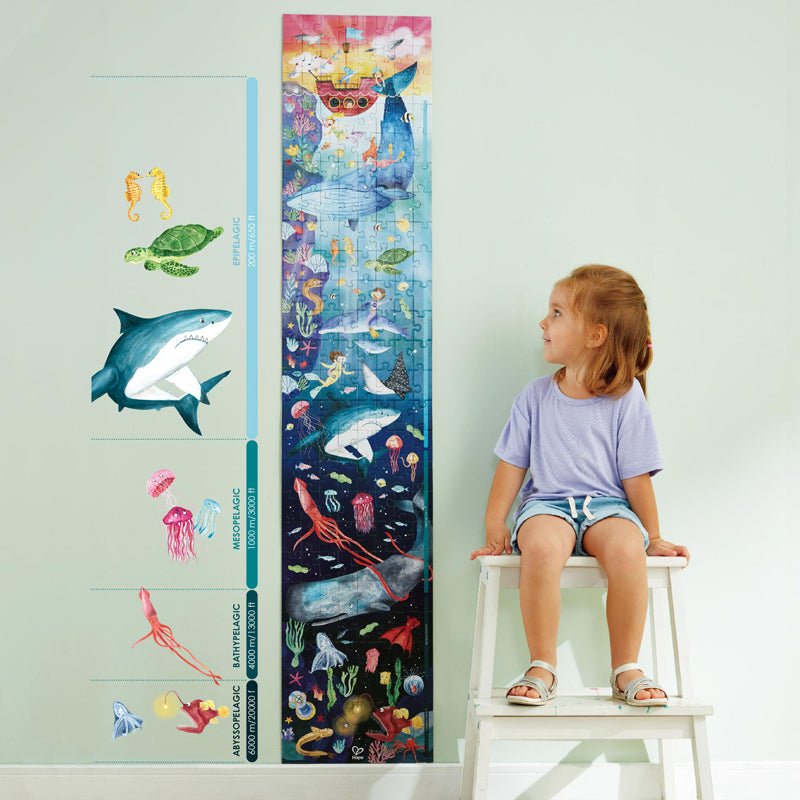 Casse - tête phosphorescent - Vie sous - marine (200 pcs) - Casse - têtes - Boutique LeoLudo - Hape