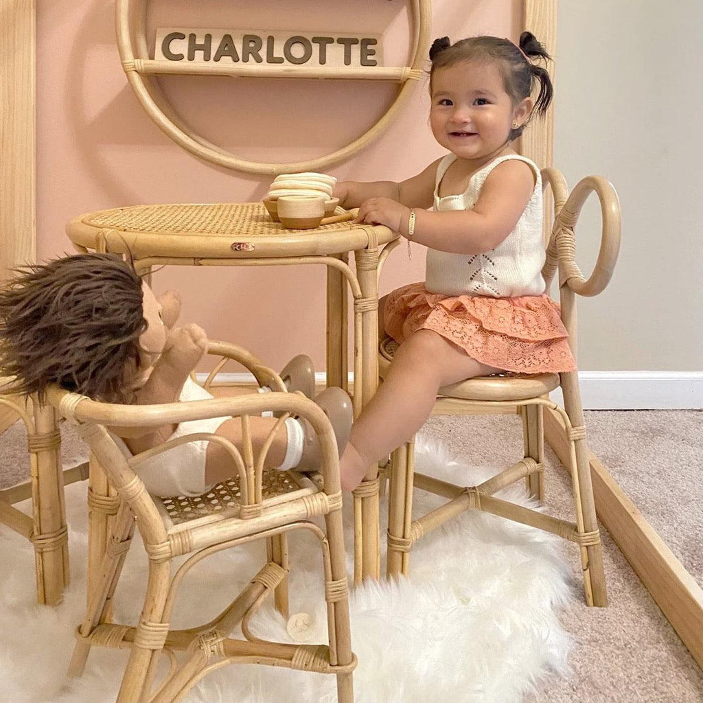 Chaise haute en rotin pour poupée-Poppie Toys-Boutique LeoLudo