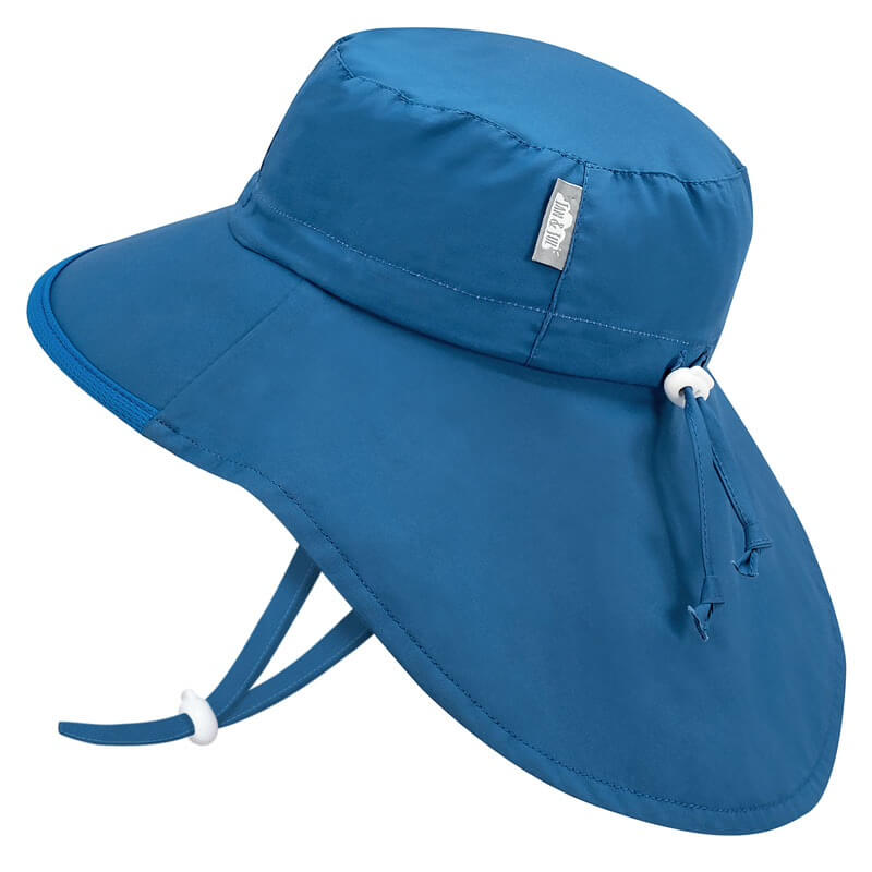 Chapeau Aventure ajustable en coton UV - Bleu (0-5 ans)-Jan & Jul-Boutique LeoLudo