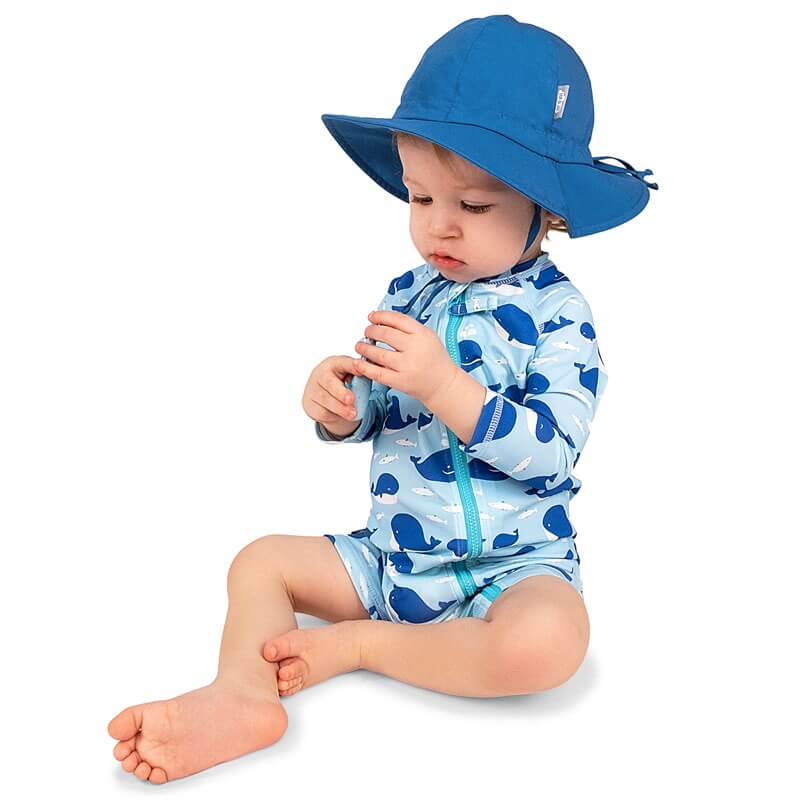 Chapeau souple en coton UV - Bleu (0-2 ans)-Jan & Jul-Boutique LeoLudo