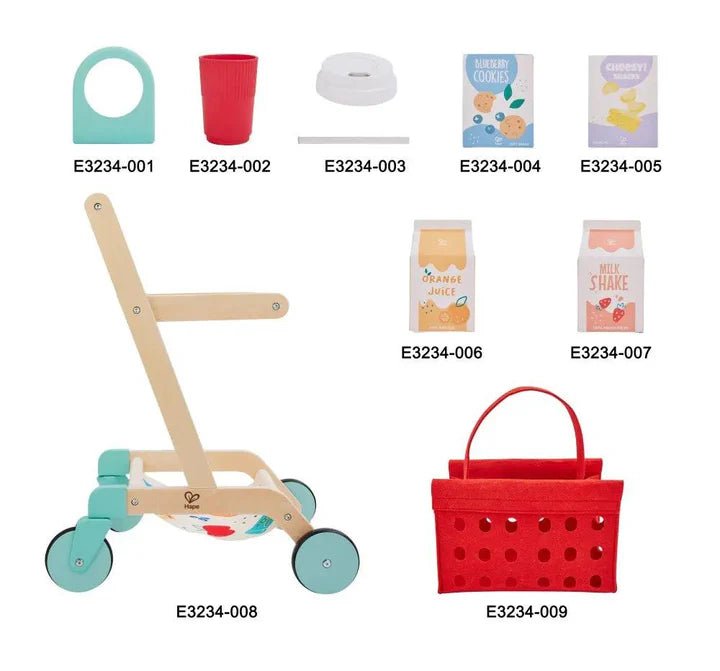 Chariot d’épicerie en bois - Jouets d'imitation - Boutique LeoLudo - Hape