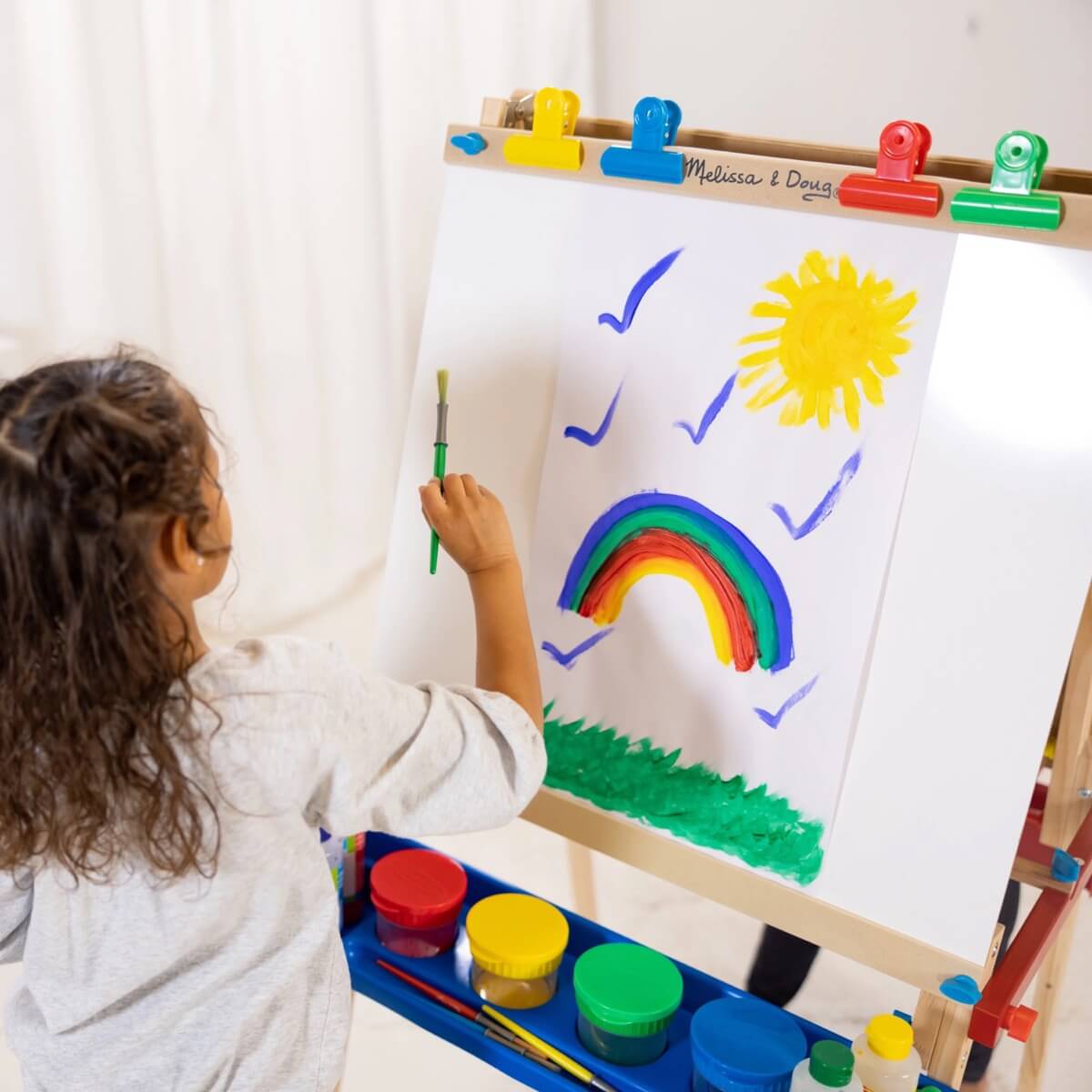 Chevalet d'art debout de Leogreen pour enfants, tableau à dessin