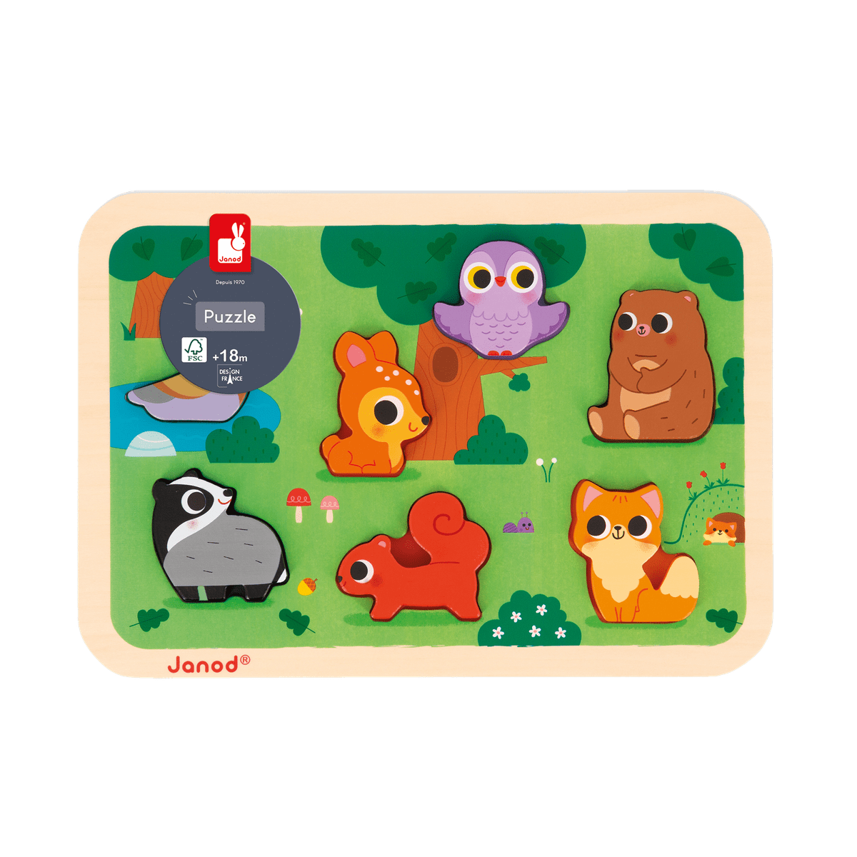 Chunky Puzzle - Jeu éducatif forêt pour enfants Casse-têtes- Boutique LeoLudo