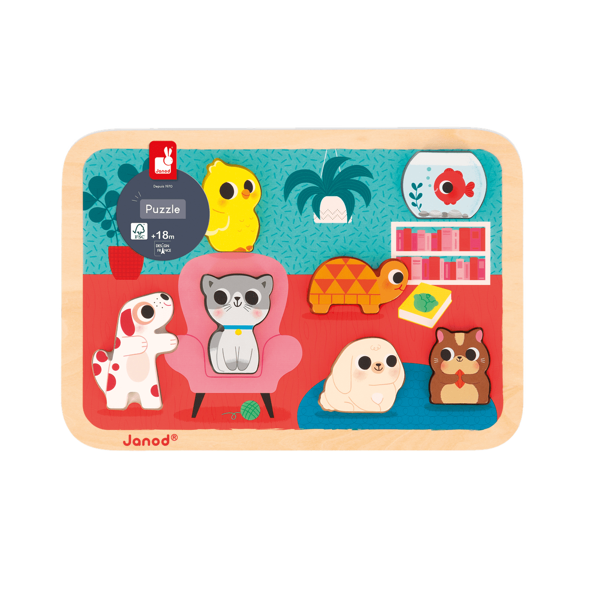 Chunky Puzzle - Les animaux domestiques - Casse - têtes - Boutique LeoLudo - Janod