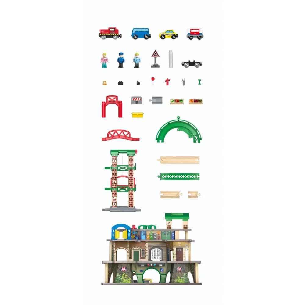 Circuit de train multi - niveaux – Ville interactive - Ensembles de jeu - Boutique LeoLudo - Hape