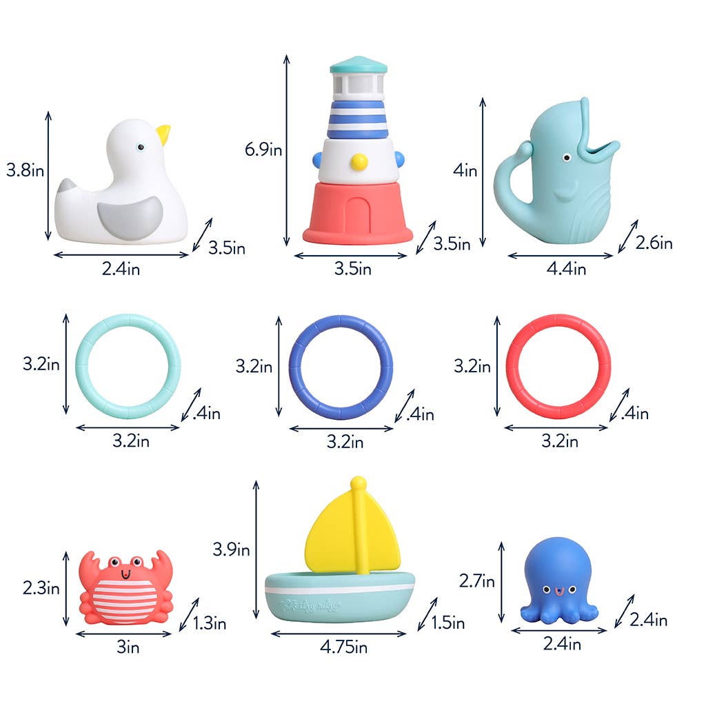 Coffret cadeau de bain bébé – Seaside Splash Gift Set™ - Jouets de bain - Boutique LeoLudo - Itzy Ritzy Canada