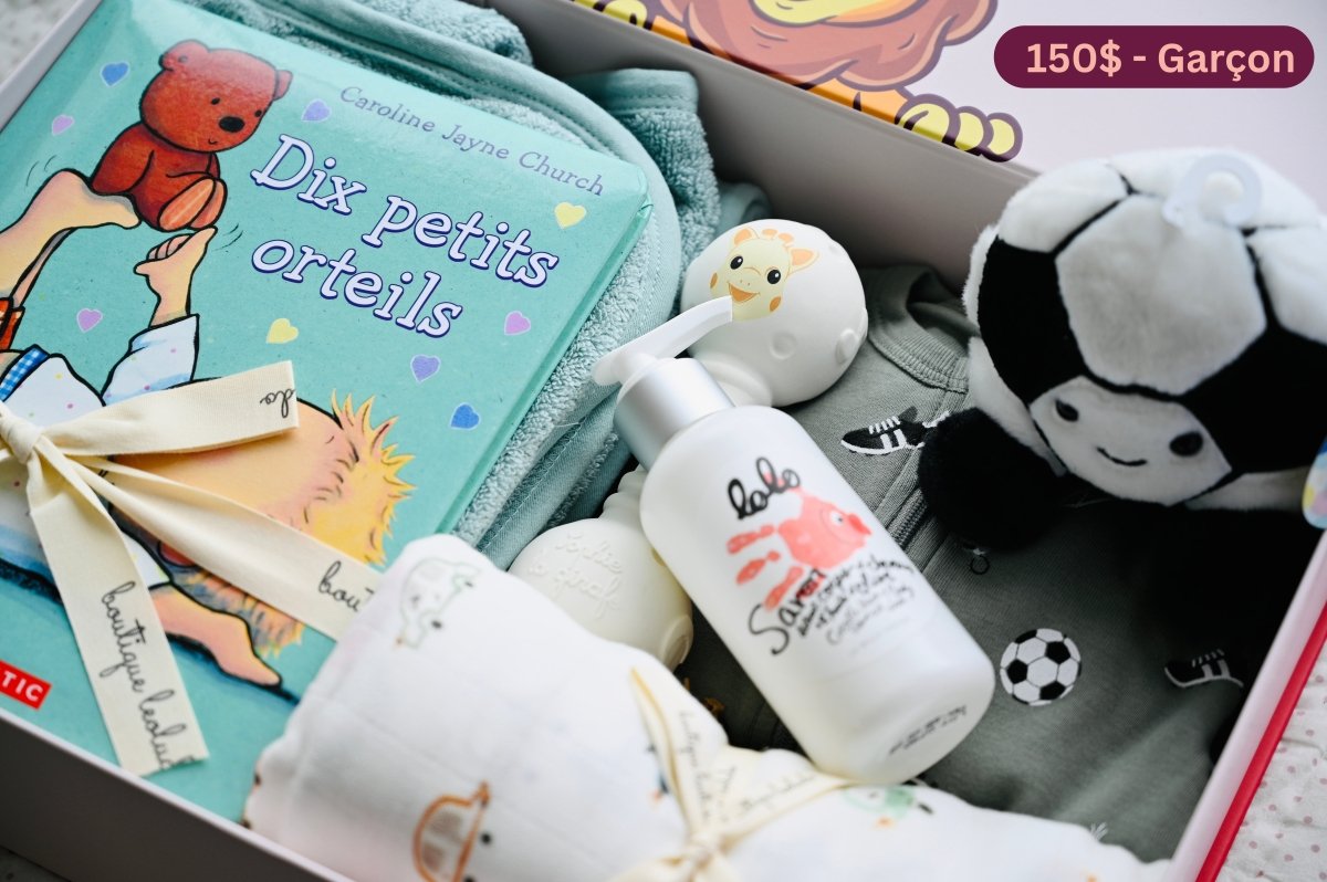 Coffret cadeau de naissance et shower de bébé -Ensembles cadeaux- Boutique LeoLudo-LeoLudo