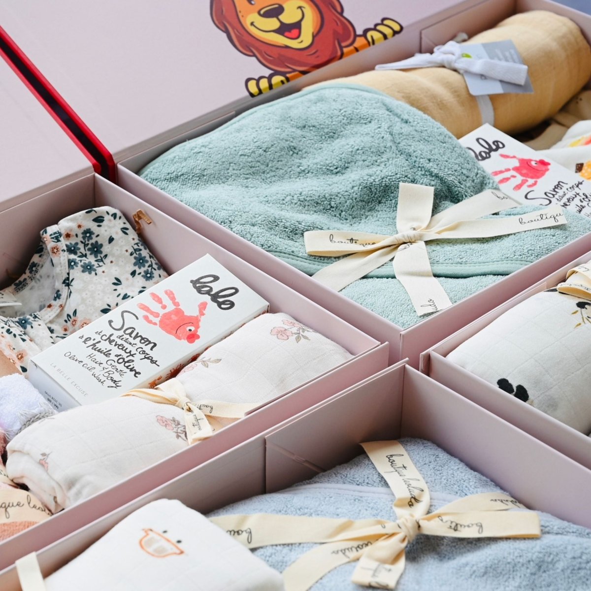 Coffret cadeau de naissance et shower de bébé -Ensembles cadeaux- Boutique LeoLudo-LeoLudo