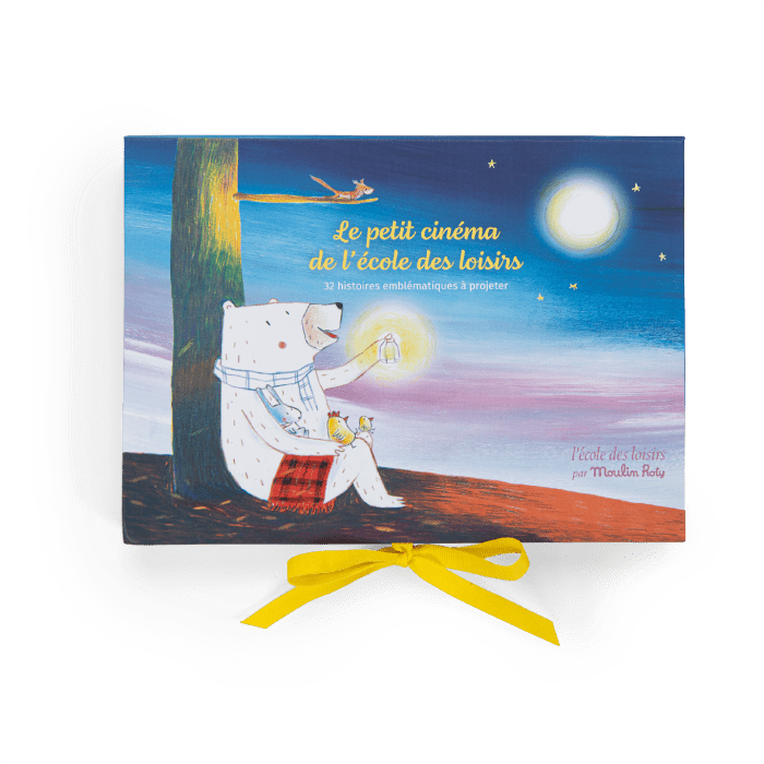 Coffret cinéma L'école des loisirs: 32 histoires du soir - Lampes à histoire - Boutique LeoLudo - Moulin Roty