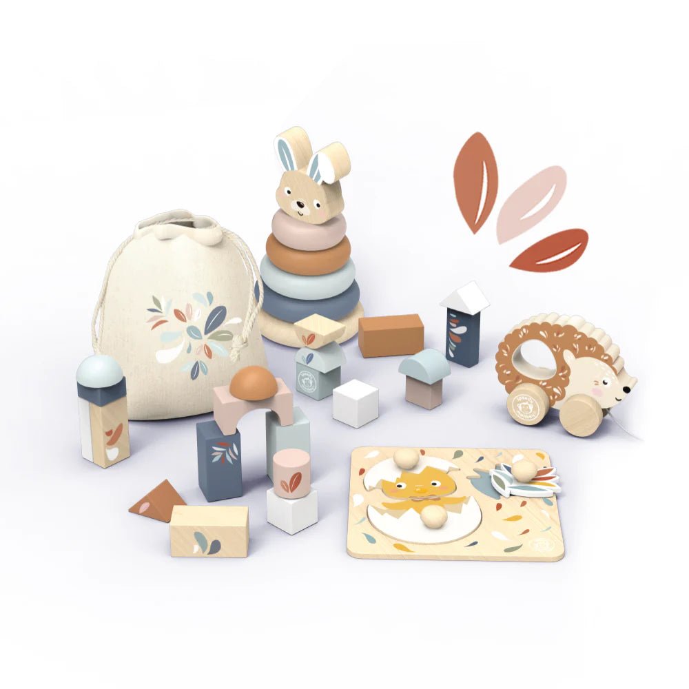 Coffret de premiers jouets en bois - Jouet en bois - Boutique LeoLudo - Speedy Monkey