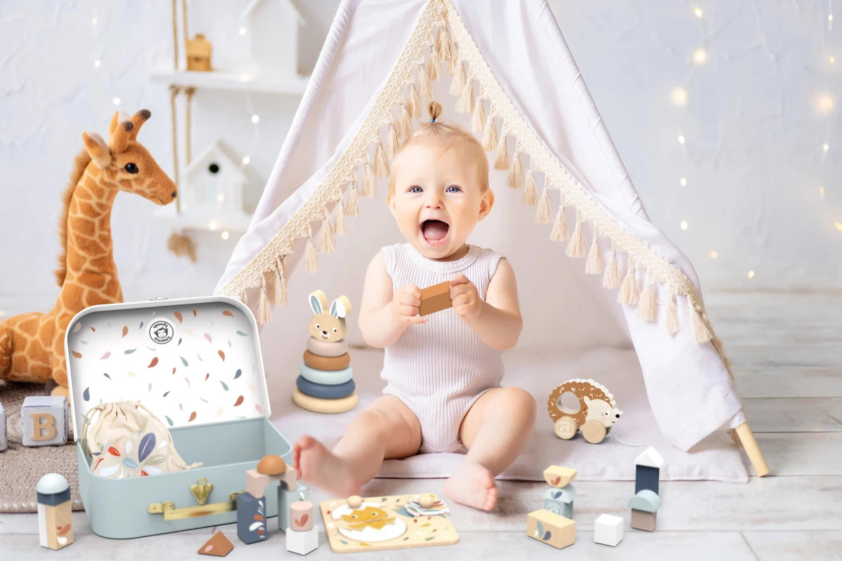 Coffret de premiers jouets en bois - Jouet en bois - Boutique LeoLudo - Speedy Monkey