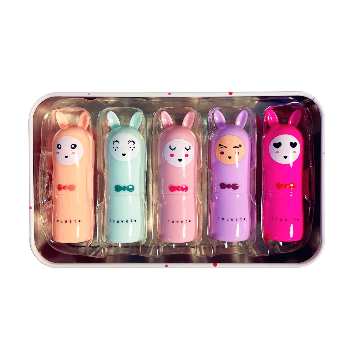 Coffret Rainbow Deluxe – 5 baumes à lèvres Inuwet - Boutique LeoLudo - inuwet