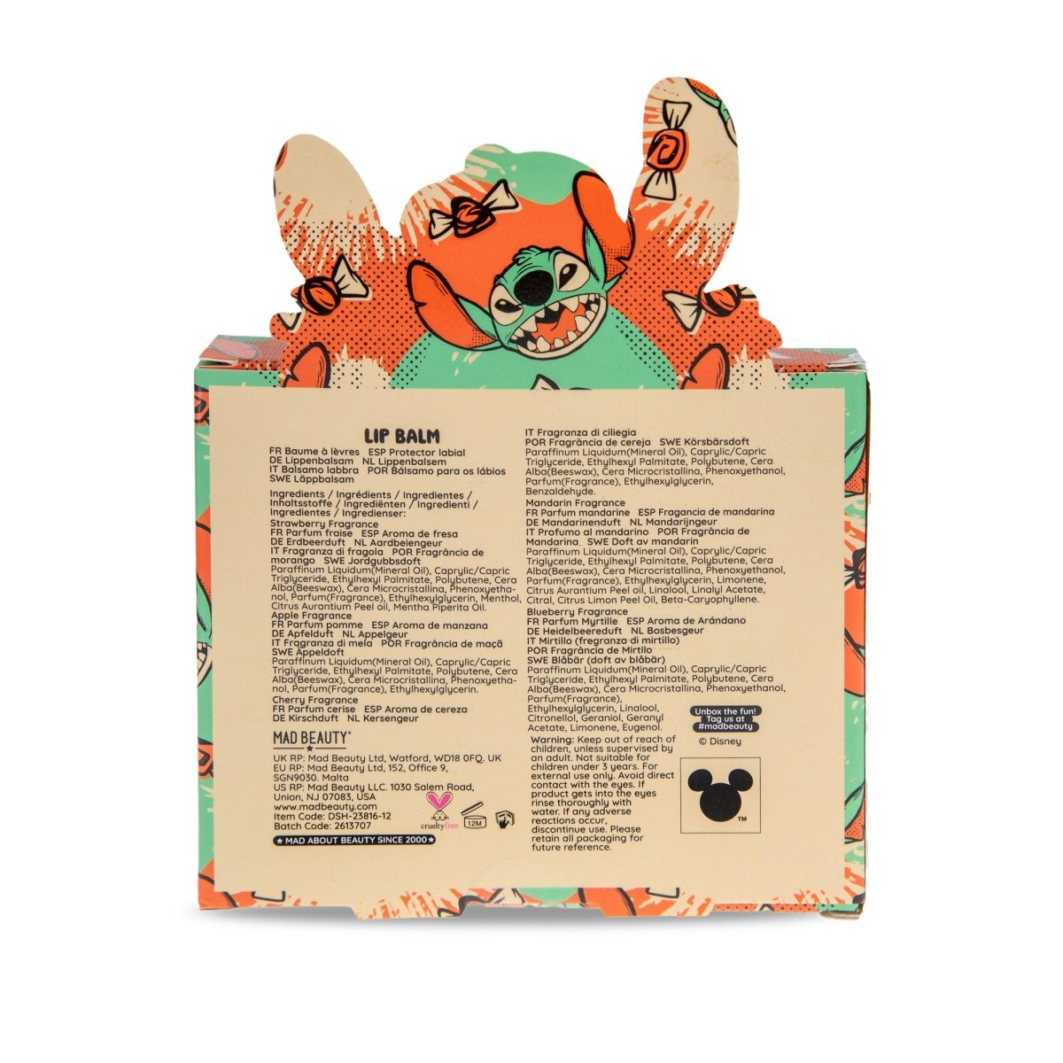 Collection de baumes à lèvres Disney Stitch Halloween -Soins et hygiène- Boutique LeoLudo-Mad Beauty