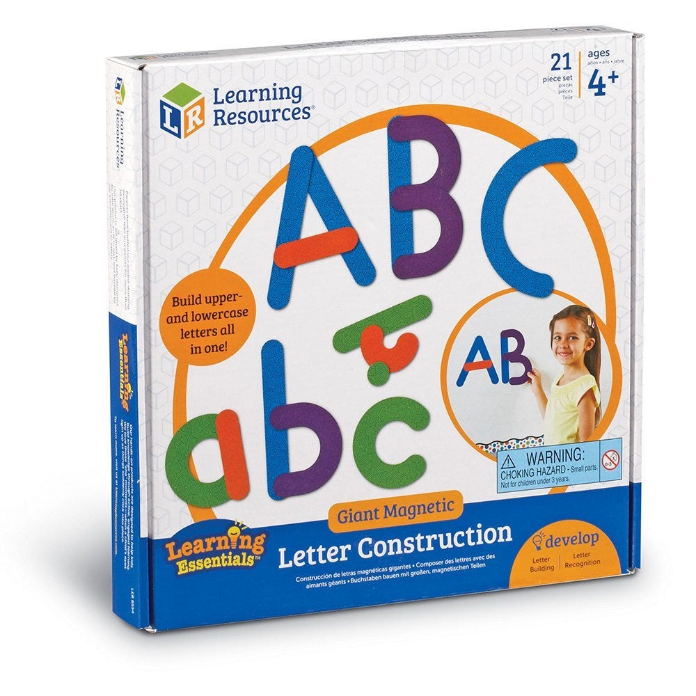 Construction magnétique de lettres géantes (21 pcs) - Jeux éducatifs - Boutique LeoLudo - Learning Resources