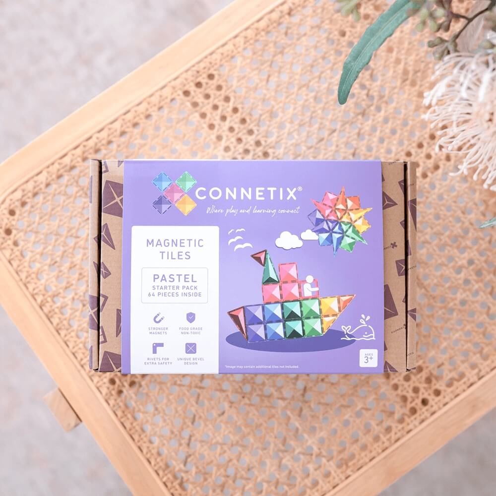 Construction magnétique - Kit de démarrage Pastel (64 pcs) - Jeux de construction - Boutique LeoLudo - Connetix