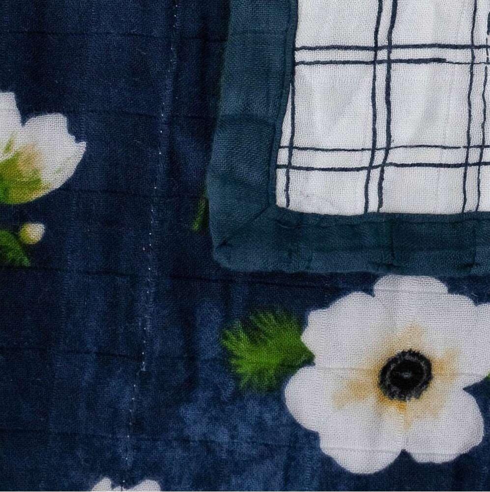 Couette en mousseline de luxe (quilt) - Anémone blanche - Literie - Boutique LeoLudo - Little Unicorn