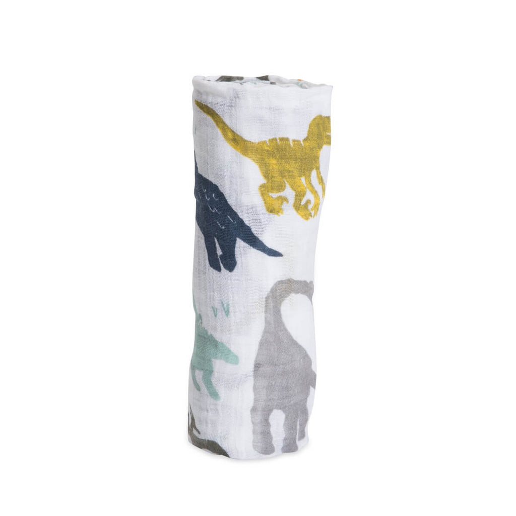 Couverture à langer en mousseline de coton - Dino Friends-Little Unicorn-Boutique LeoLudo