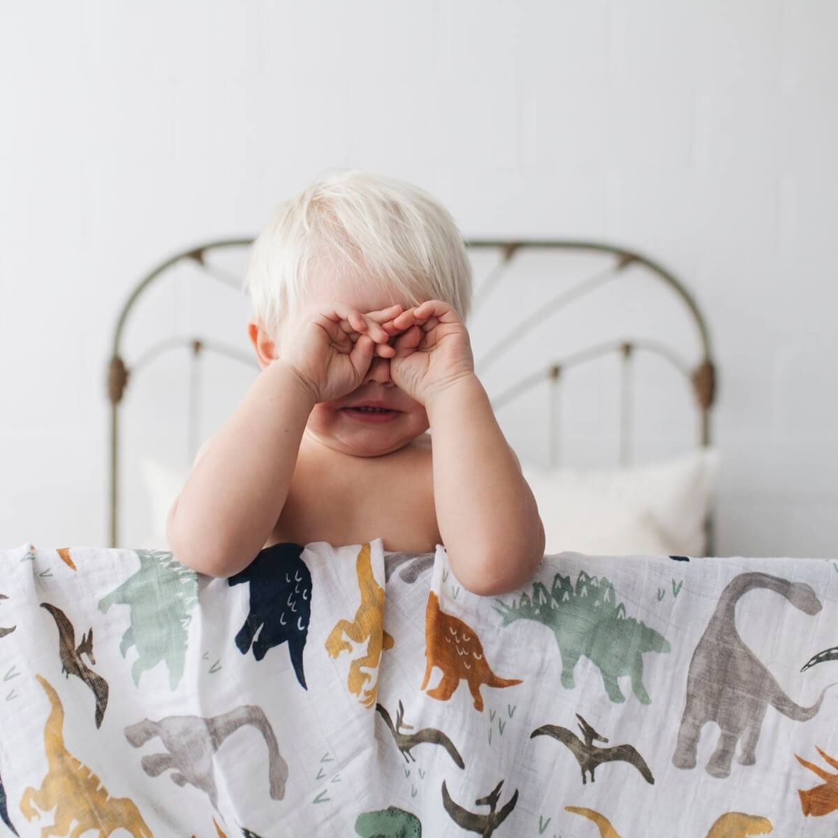 Couverture à langer en mousseline de coton - Dino Friends-Little Unicorn-Boutique LeoLudo