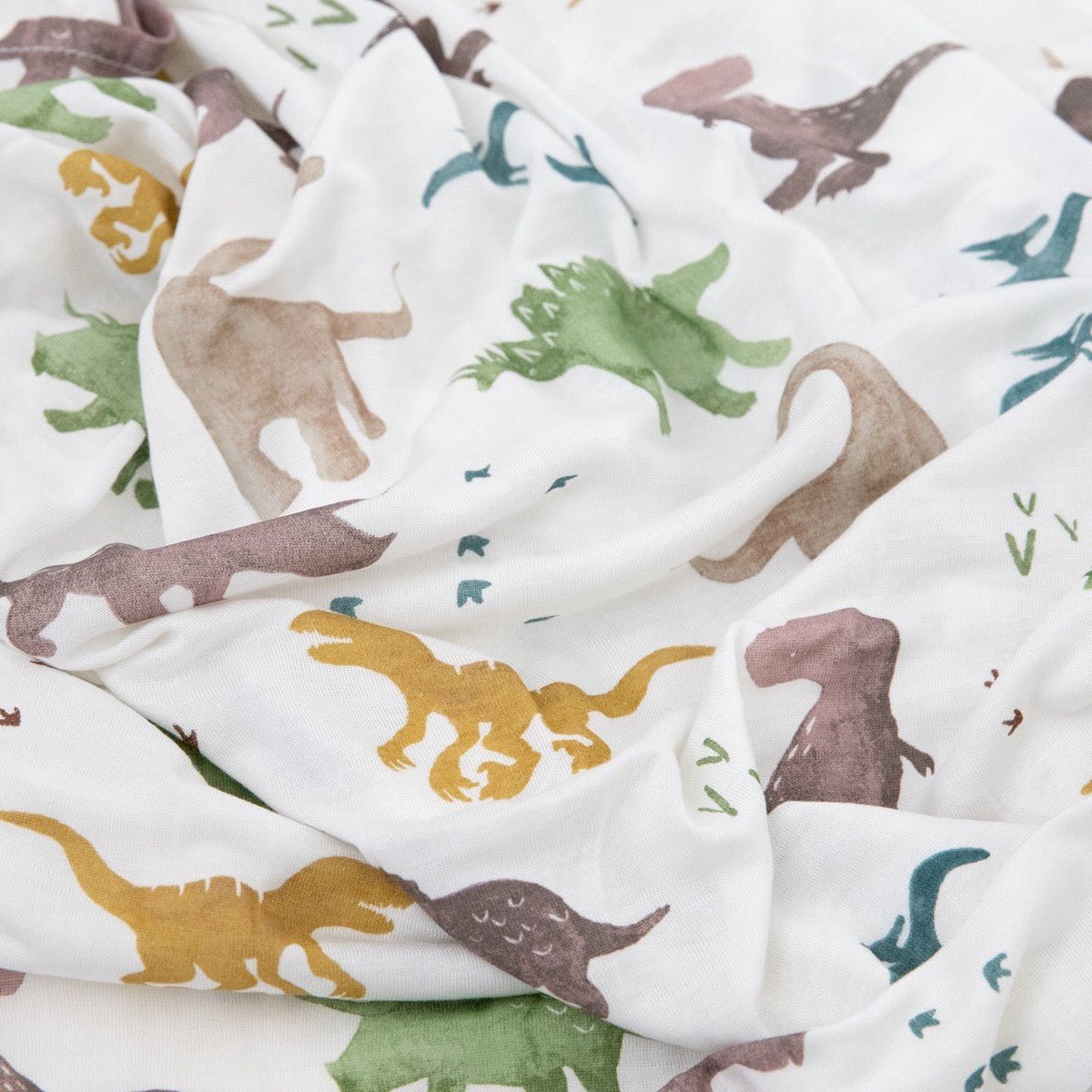 Couverture d'emmaillotage en tricot extensible - Dino Pals - Couvertures - Boutique LeoLudo - Little Unicorn