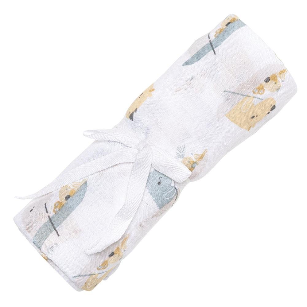 Couverture en mousseline de coton - Rhinos -Couvertures- Boutique LeoLudo-Perlimpinpin