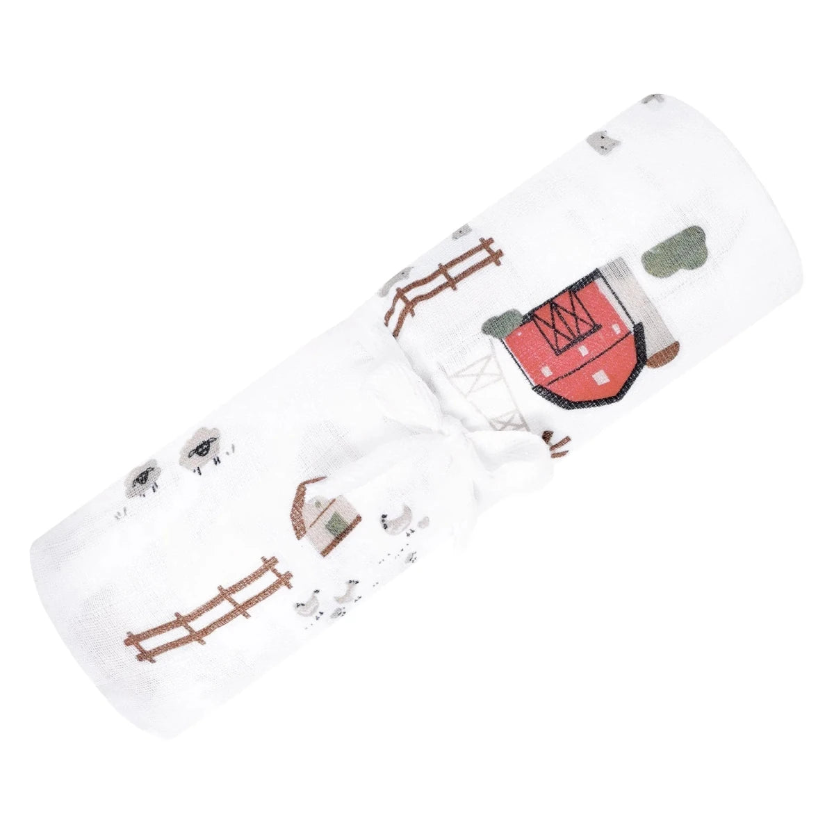 Couverture mousseline coton - Ferme - Couvertures - Boutique LeoLudo - Perlimpinpin