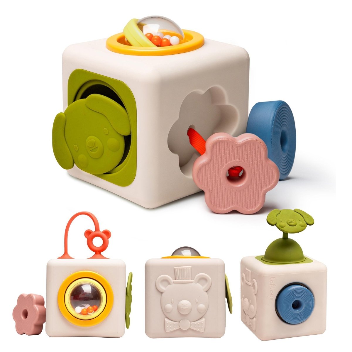 Cube en silicone Peek & Play -Jouets d'éveil- Boutique LeoLudo-Taf Toys