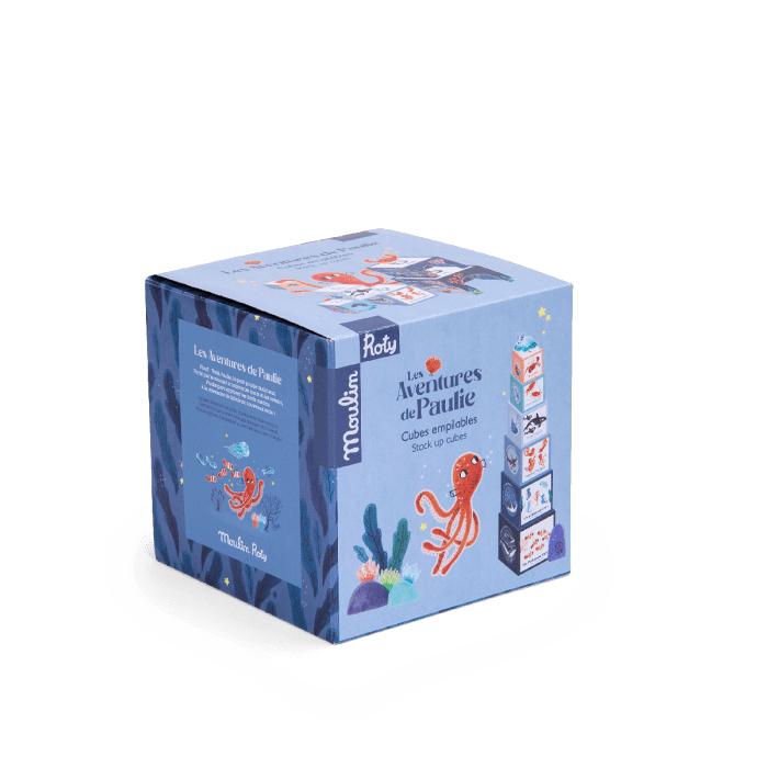 Cubes gigognes empilables Aventures de Paulie - Jouets à trier & empiler - Boutique LeoLudo - Moulin Roty