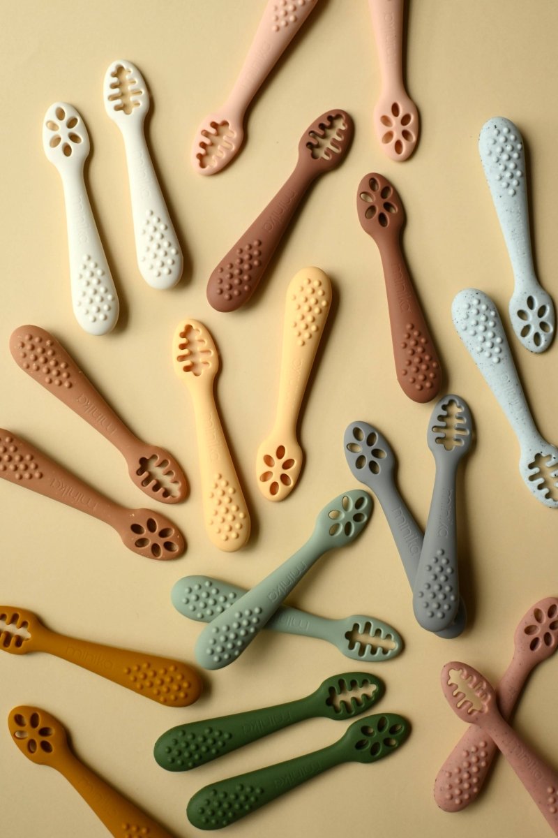 Cuillères d'apprentissage en silicone – Ensemble de 2 -Alimentation & repas- Boutique LeoLudo-Minika