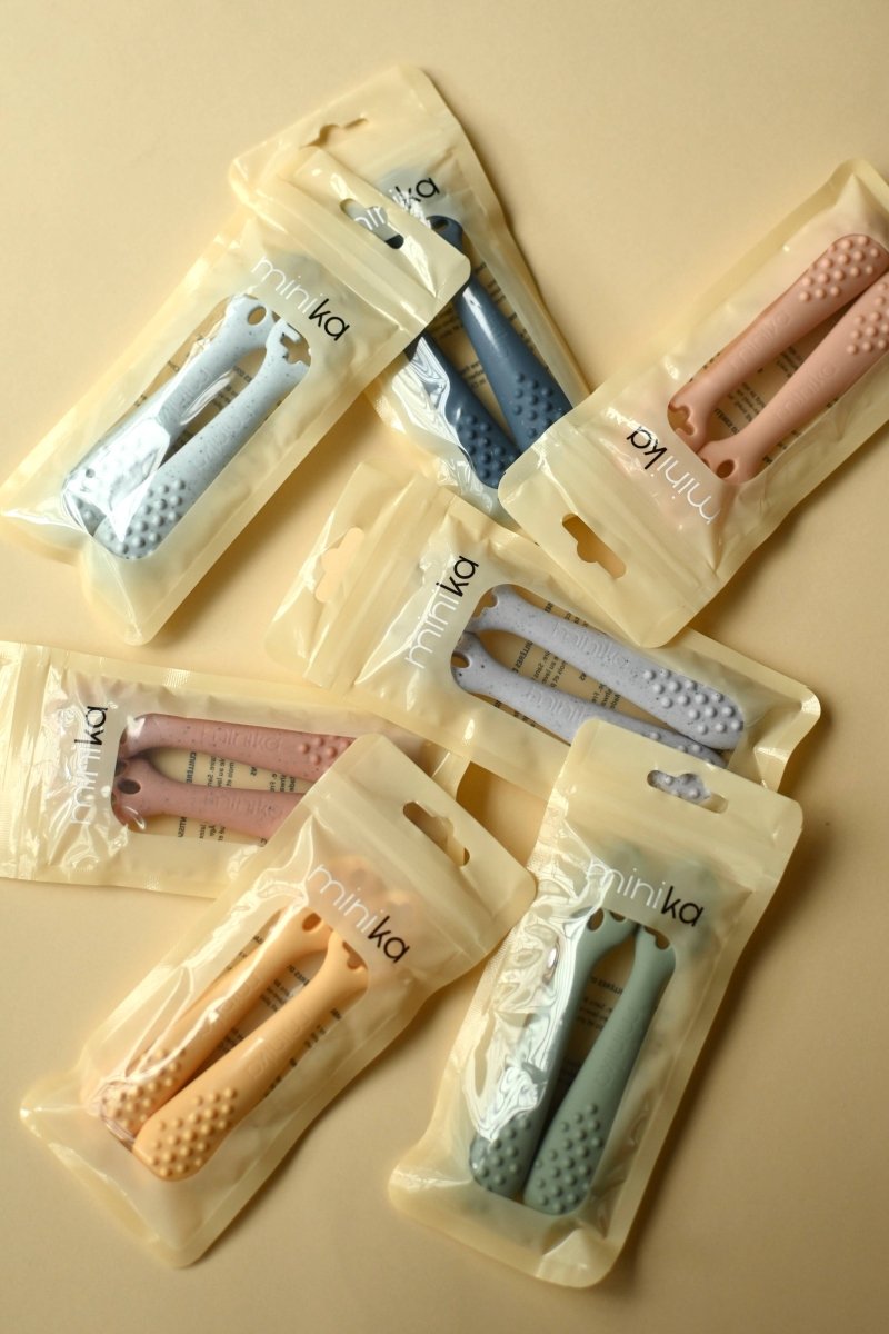 Cuillères d'apprentissage en silicone – Ensemble de 2 -Alimentation & repas- Boutique LeoLudo-Minika