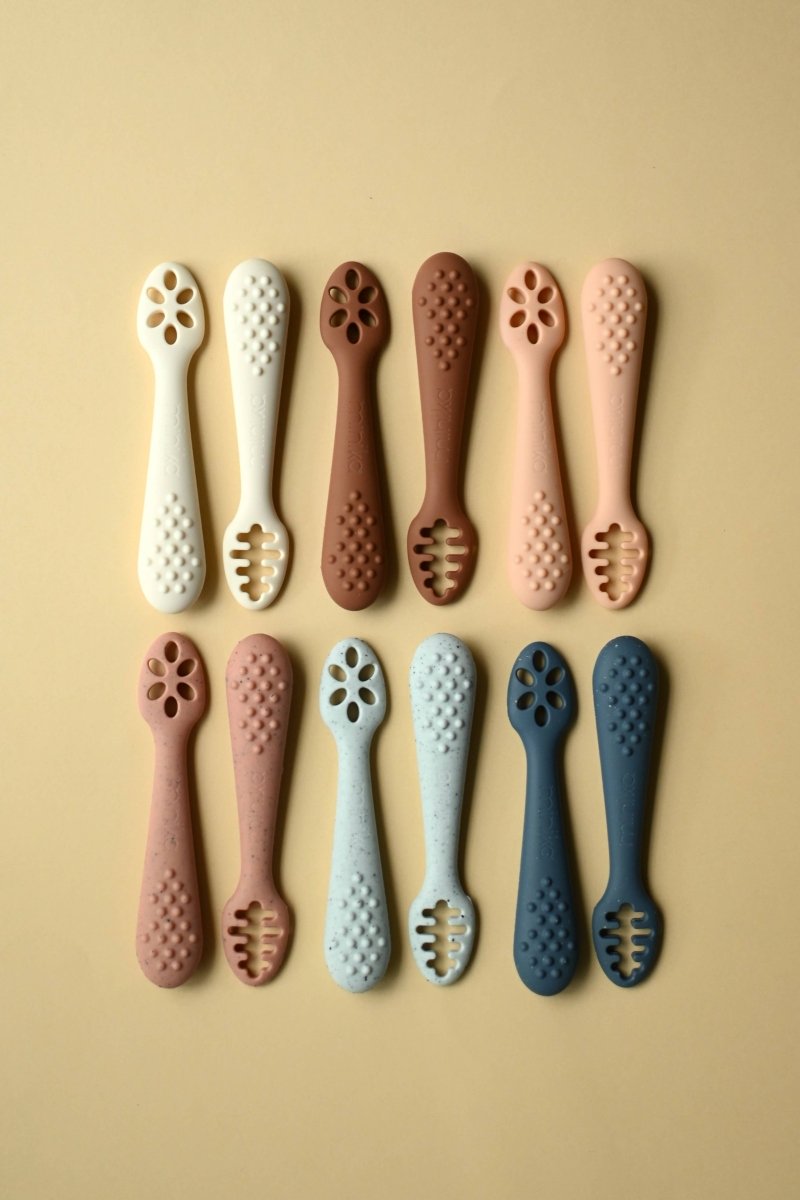 Cuillères d'apprentissage en silicone – Ensemble de 2 -Alimentation & repas- Boutique LeoLudo-Minika